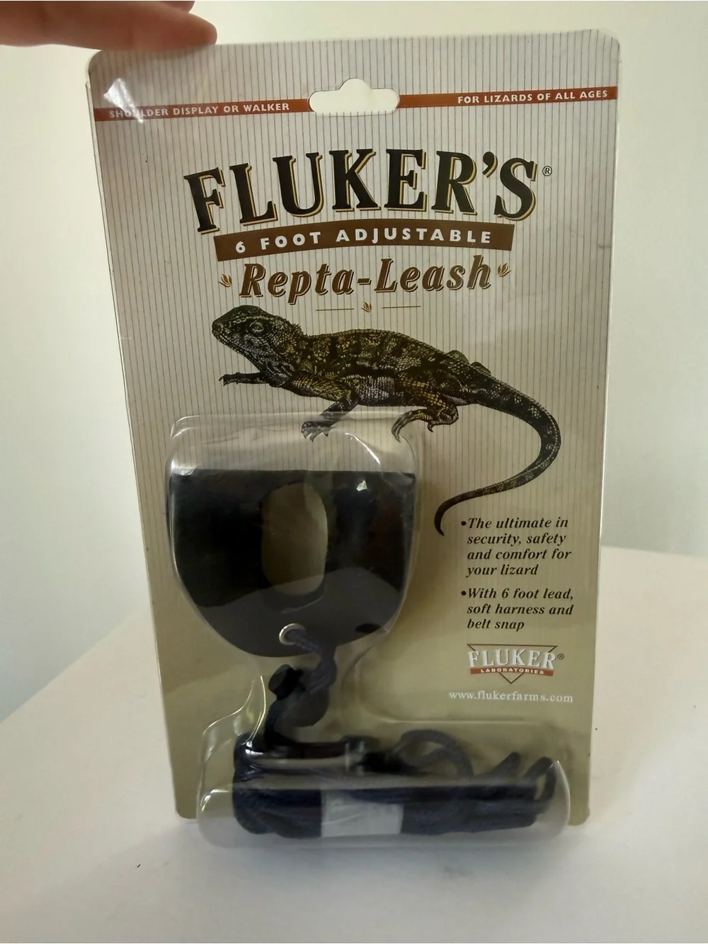 Fluker’s Black Repta-Leash 6-Foot Size Large Adjustable Lizard Harness New #M042